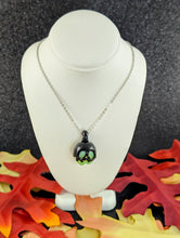 Load image into Gallery viewer, Poison Apple Pendant - Toxic Green and Sparkle Black