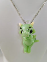 Load image into Gallery viewer, Jade Dragon Hand Sculpted Glass Pendant