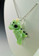 Load image into Gallery viewer, Jade Dragon Hand Sculpted Glass Pendant