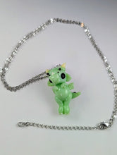 Load image into Gallery viewer, Jade Dragon Hand Sculpted Glass Pendant