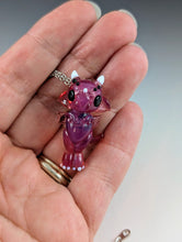 Load image into Gallery viewer, Cerise Dragon Hand Sculpted Glass Pendant
