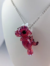 Load image into Gallery viewer, Cerise Dragon Hand Sculpted Glass Pendant