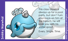 Load image into Gallery viewer, Smirky Narwhal Hand Sculpted Glass Figure