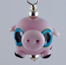 Load image into Gallery viewer, Cecil Pig Hand Sculpted Glass Pendant