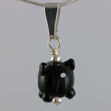 Load image into Gallery viewer, Kitteh Kitty Hand Sculpted Glass Pendant
